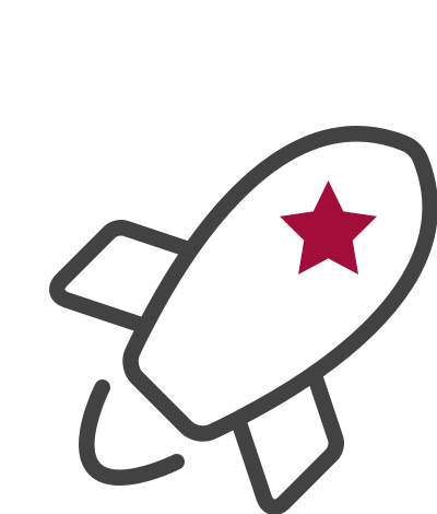 Rakete mit Stern Icon