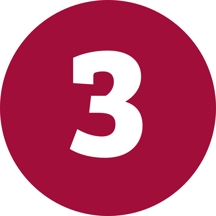 Drittens Kreis mit einer 3