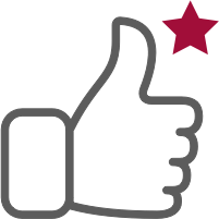 Daumen hoch mit Stern Icon