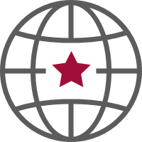 Weltkugel mit Stern Icon