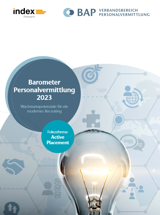 Titelseite des Barometers Personalvermittlung 2023