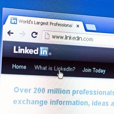 Webseite von LinkedIn mit Fokus auf die Browser-Adressleiste