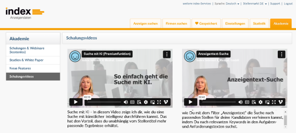 neues-features-schulungsvideos Schulungsvideos in der Akademie von index Anzeigendaten