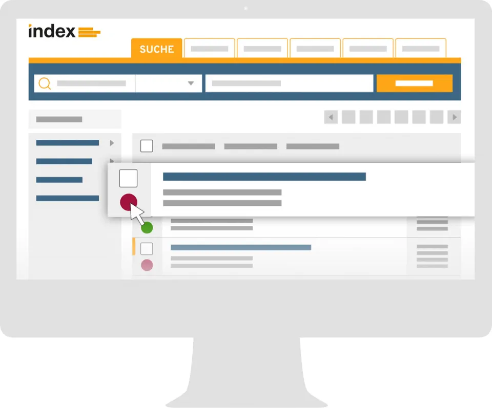 Screenshot von Anzeigendaten Blueline