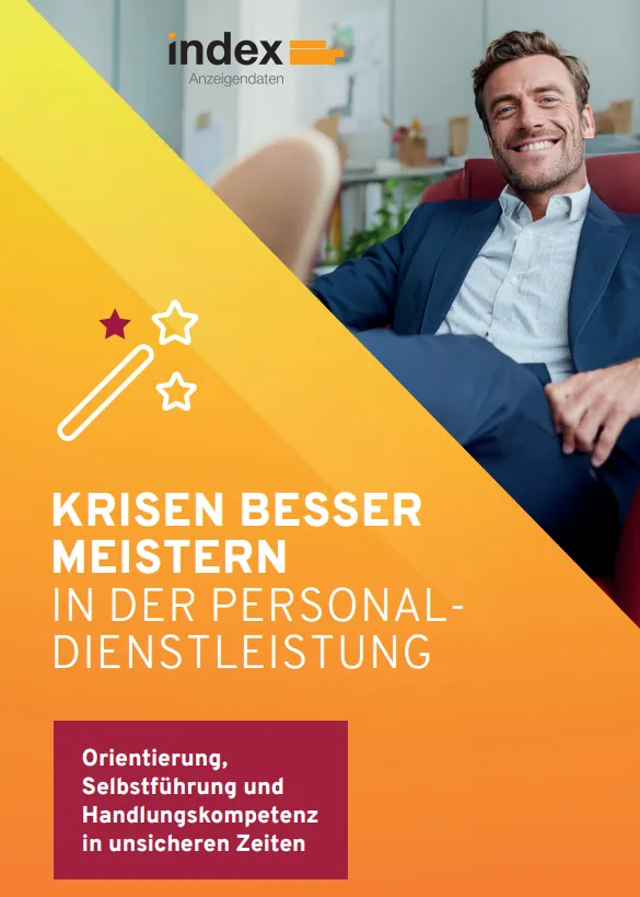 Titelseite des White Papers "Krisen besser meistern in der Personaldienstleistung" von index Anzeigendaten