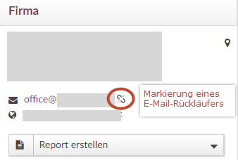 index Anzeigendaten: Markierung eines E-Mail-Rückläufers